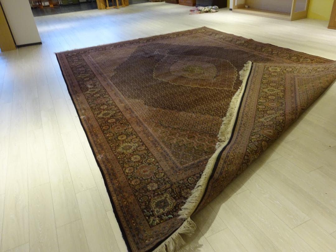 ペルシャ絨毯　タブリーズ産　ウール　500×346　トルコ絨毯　シルク100％