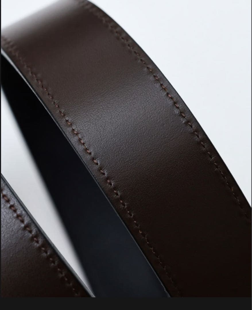 unfolk リバーシブルレザーベルト ゴールド