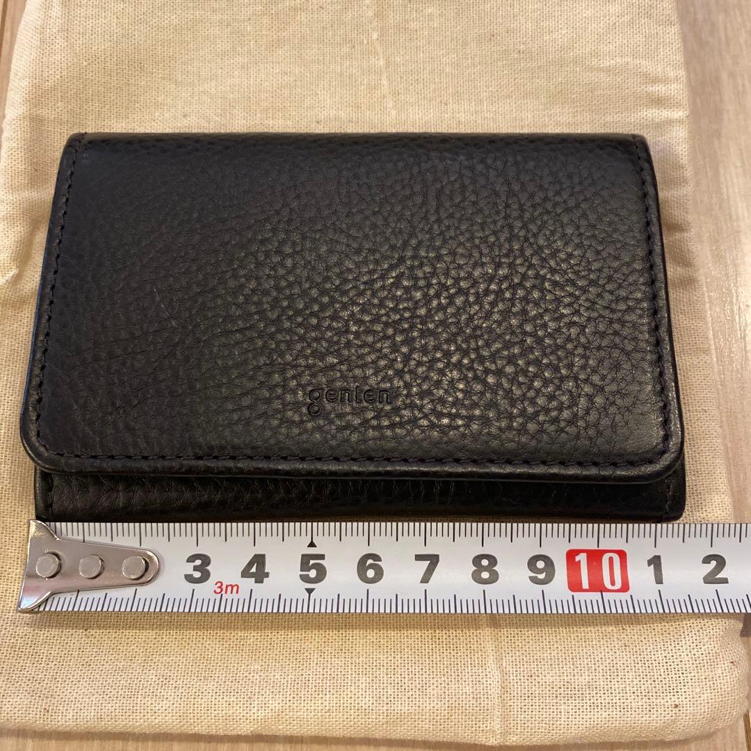 【新品・未使用品】genten 名刺ケース　カードケース　牛皮　ネイビー