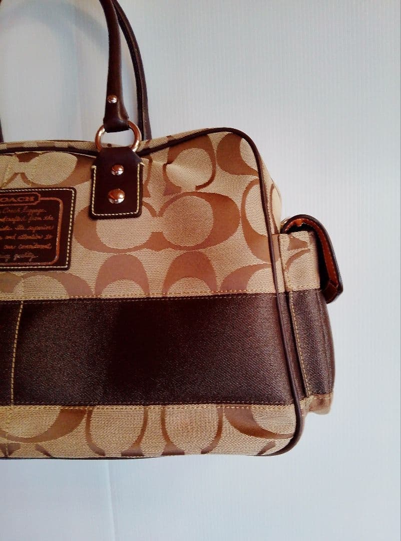 COACH ボストンバッグ ベージュブラウン