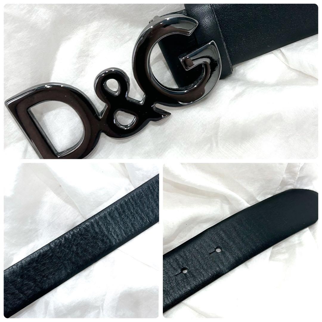 DOLCE&GABBANA D&G バックルベルト レザー メタル 黒 y2k
