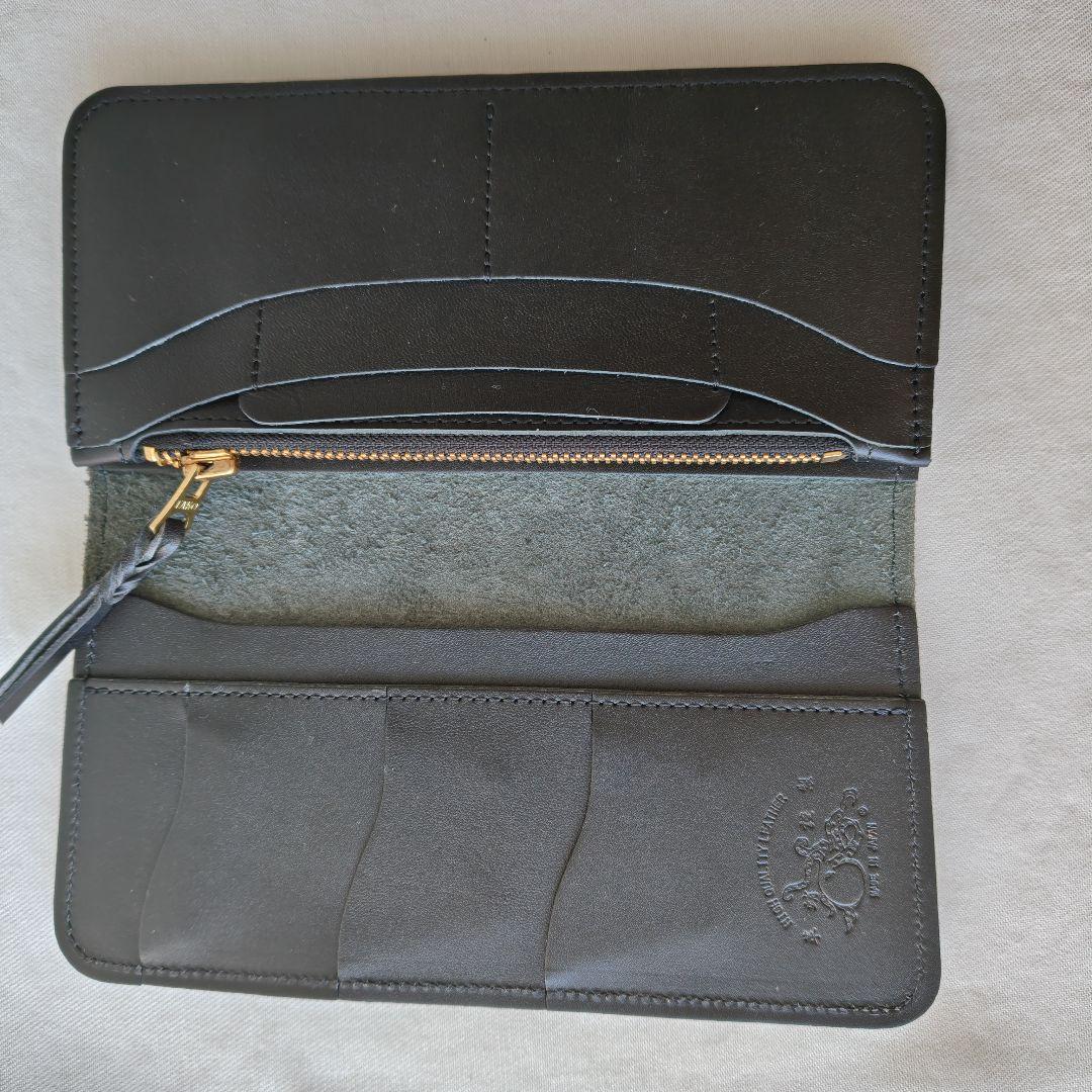 極美品　革蛸謹製台形ロングワレット サードタイプ サドルブラック