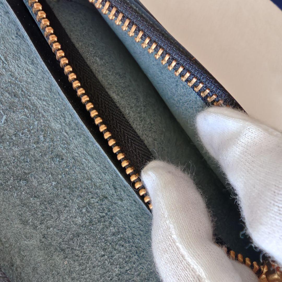 極美品　革蛸謹製台形ロングワレット サードタイプ サドルブラック