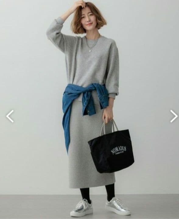 タグ付き　23区【洗える】ウールカシミヤ クルーネック ニット　グレー