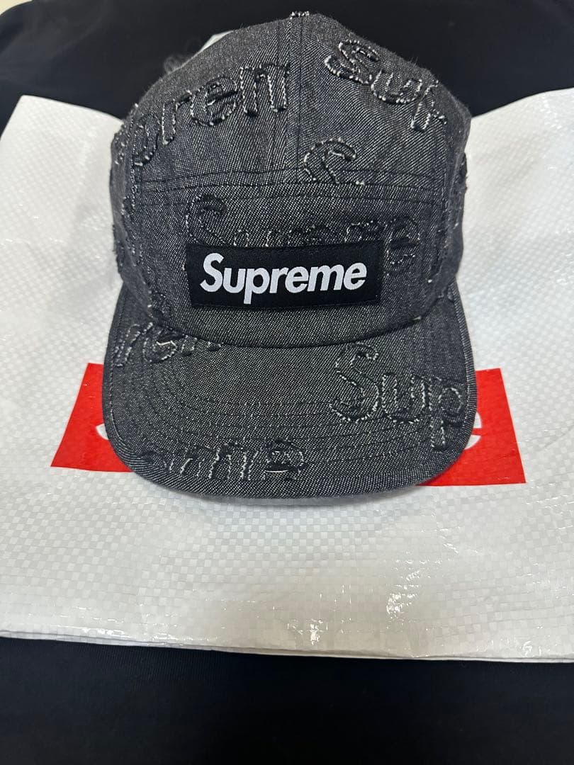 Supreme ダークグレー デニムキャップ