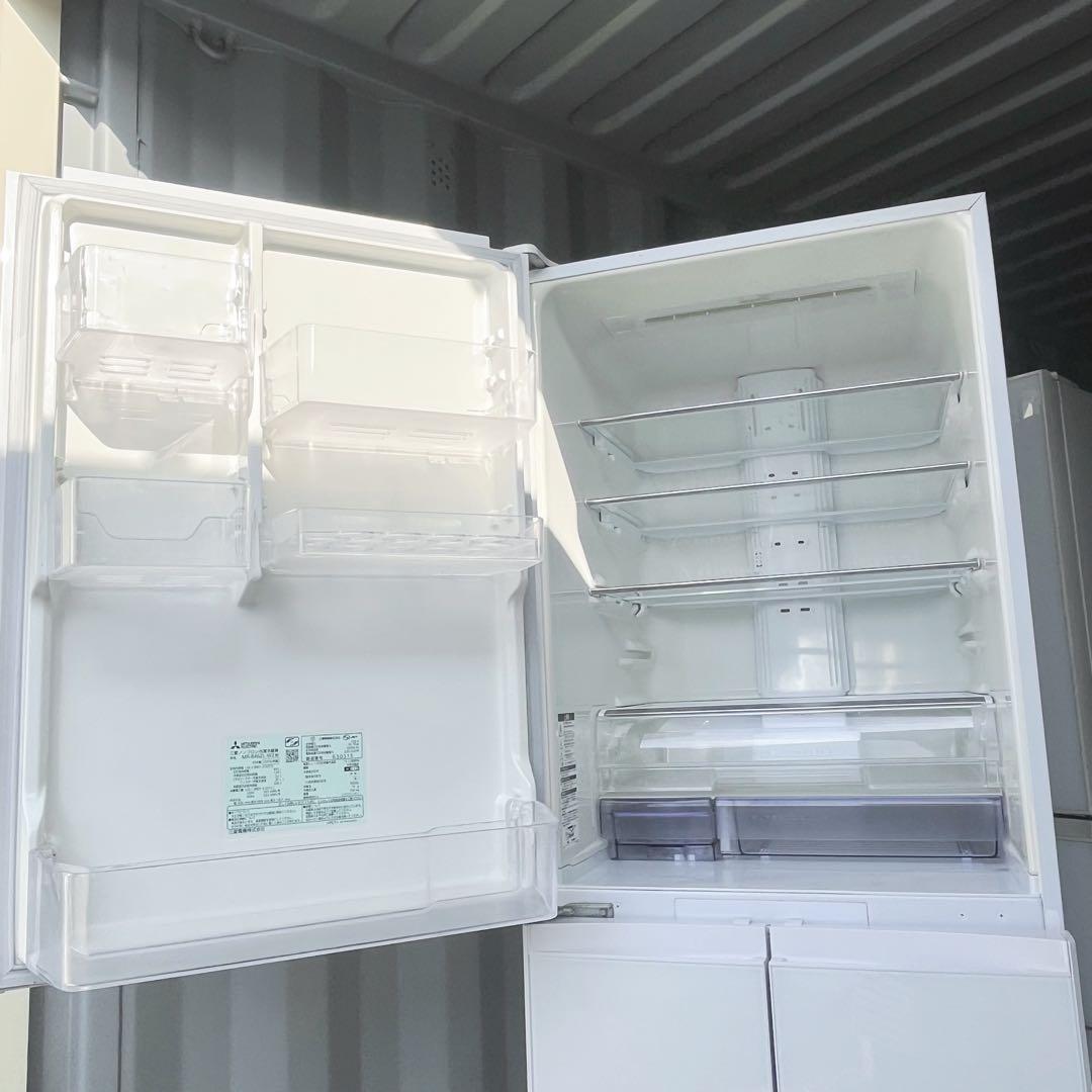 63取付無料！三菱ワイドチルドルーム搭載おしゃれホワイトインテリア5ドア冷蔵庫