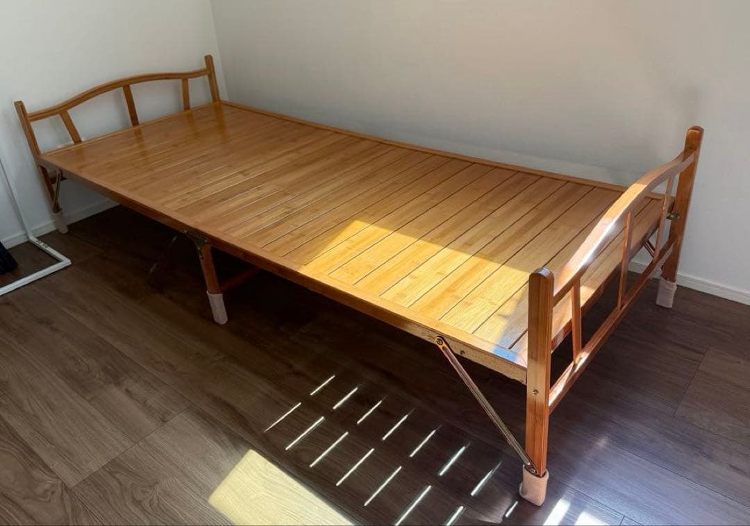 竹庭 組立不要 天然竹製 折りたたみベッド シングル 幅80cm