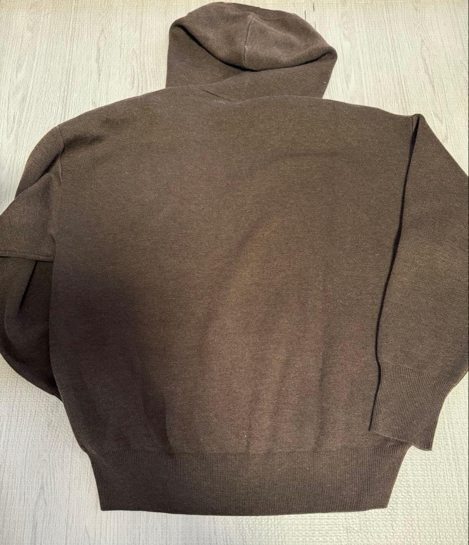 今季　NOBLE 接結タック編みフードプルオーバー　ブラウン