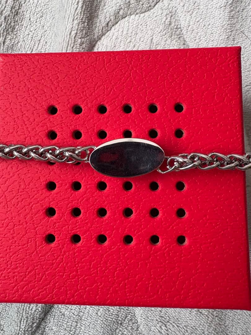 DIESEL シルバー/レッド ブレスレット