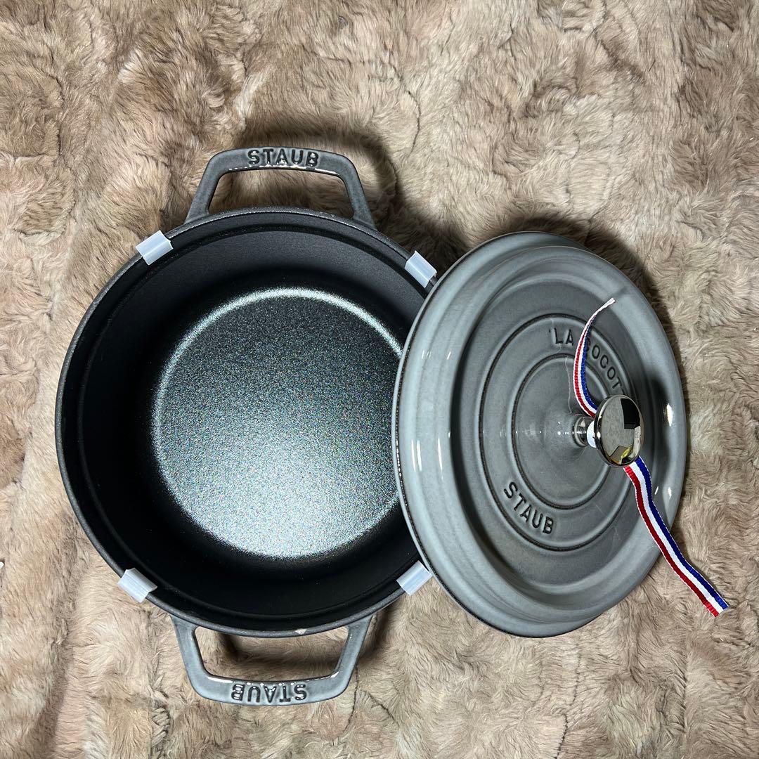 ストウブ　ピコ ココット ラウンド グレー 22cm IH対応