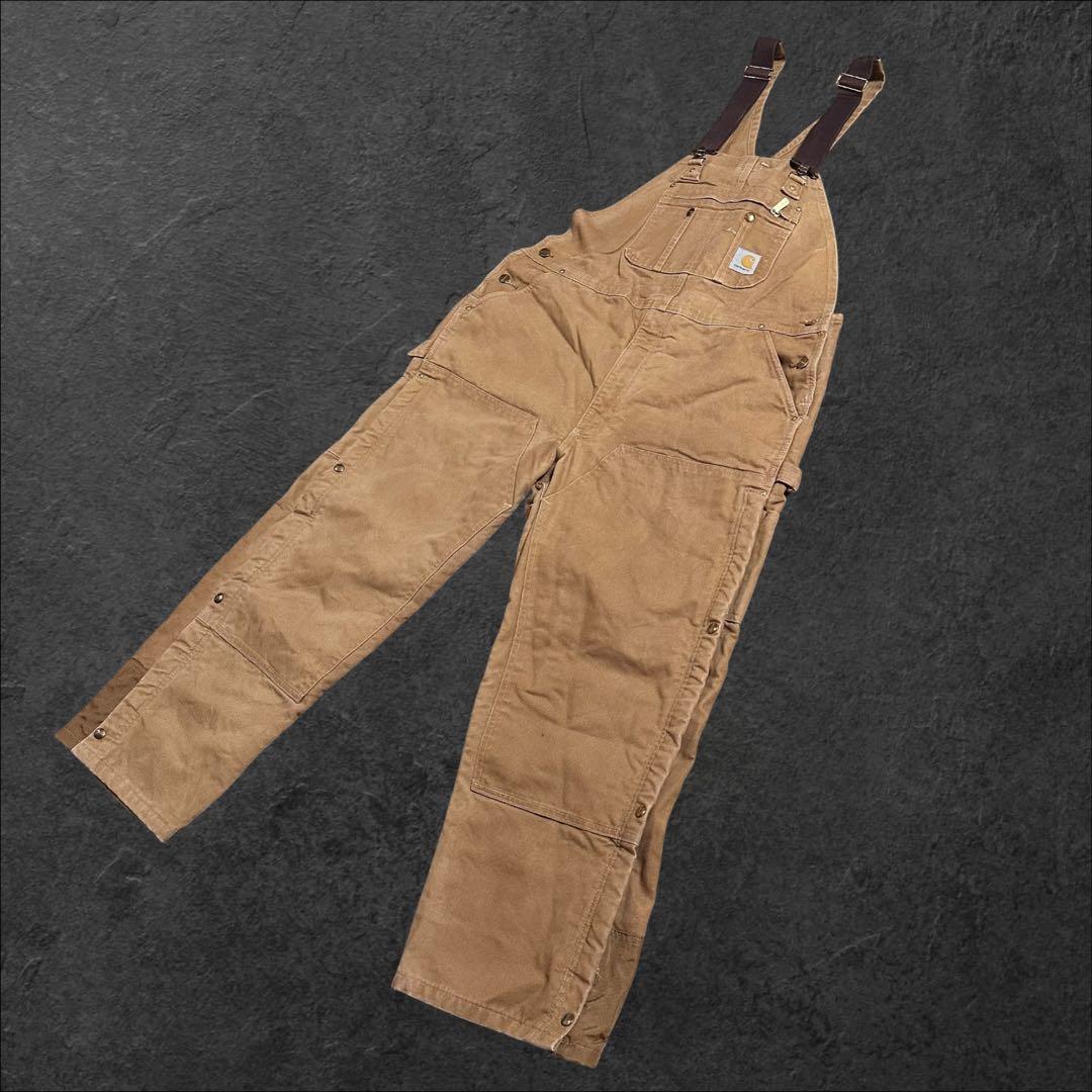 Carharttカーハート オーバーオールダック中綿キルティングダブルニー古着