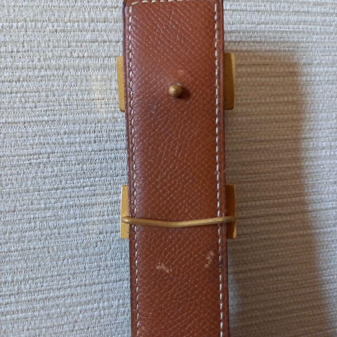 さ*こ様 エルメスH型バックル ブラックレザーベルト 約80cm