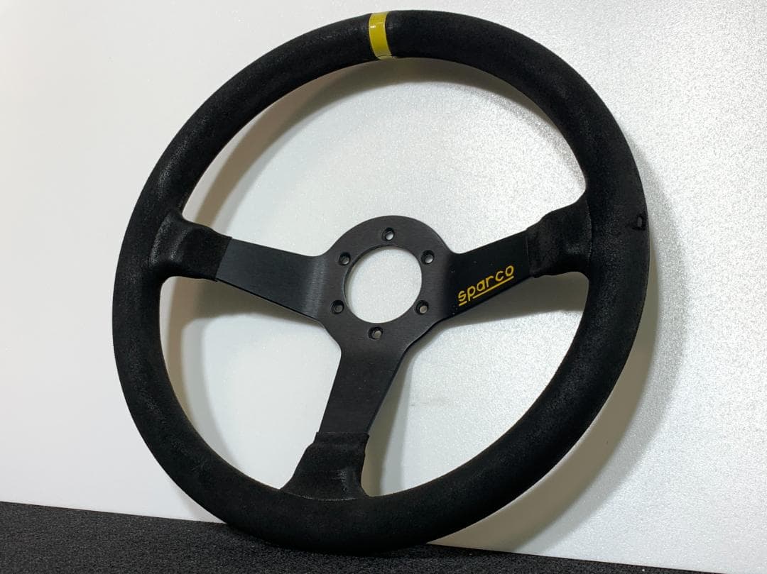 スパルコ R345 ディープコーン ステアリング 35パイ スエード ブラック