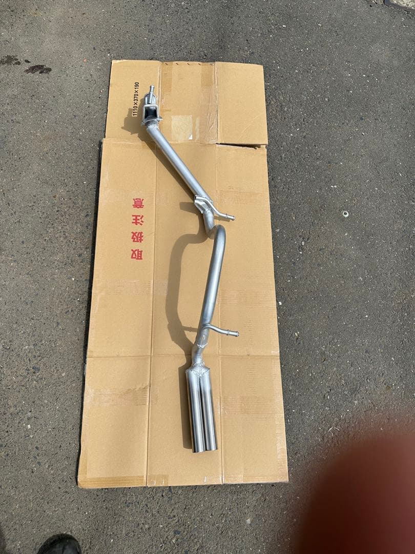 ワゴンRMH23Sリアピースワンオフフルストレートデュアル 2本出しマフラー