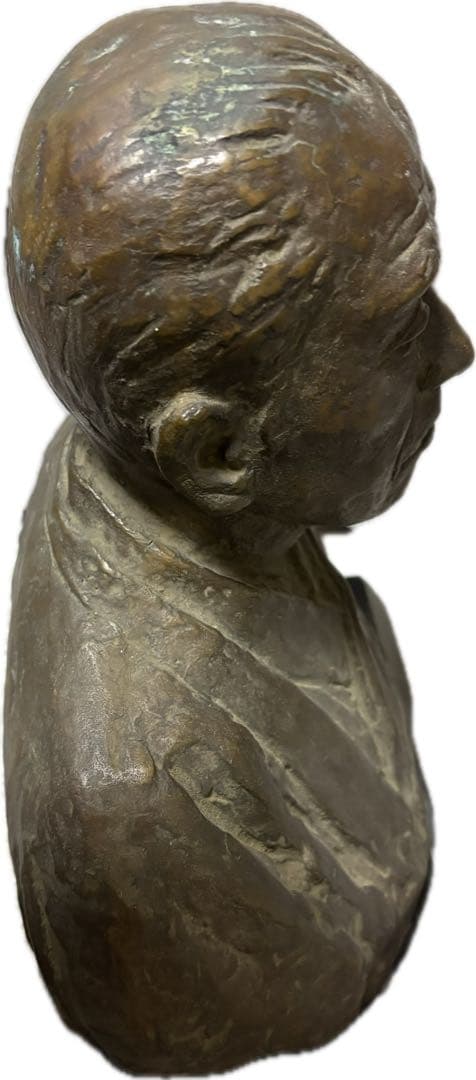 柴田佳石作　福沢諭吉　銅像　骨董　美術