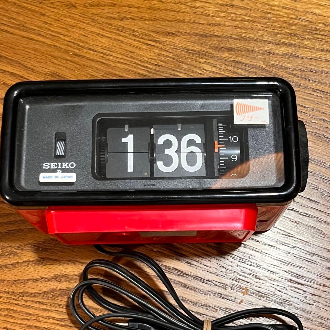 昭和レトロセイコー パタパタ時計 赤SEIKO DP692T 動作確認済アラーム