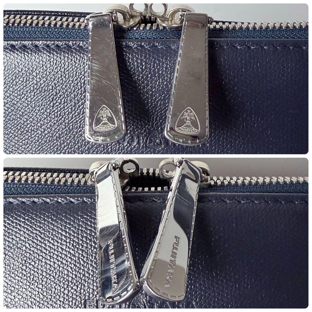 FUJITAKAレザートートバッグ B4 オーブ防水加工レザー国産鍵付きネイビー