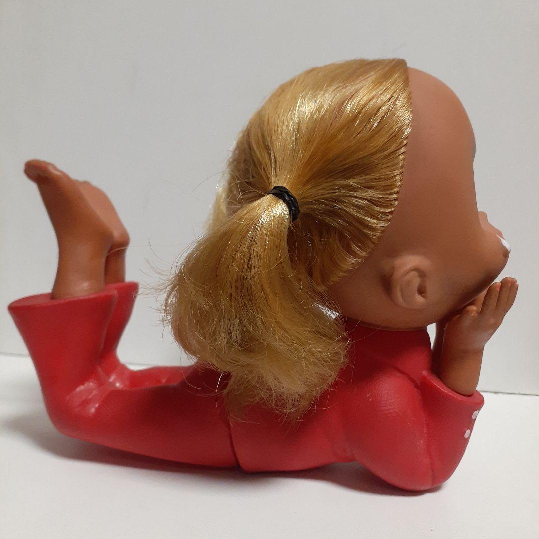 ビンテージ　昭和レトロ　ビンテージドール　女の子ソフビ人形　涙浮かべてる…