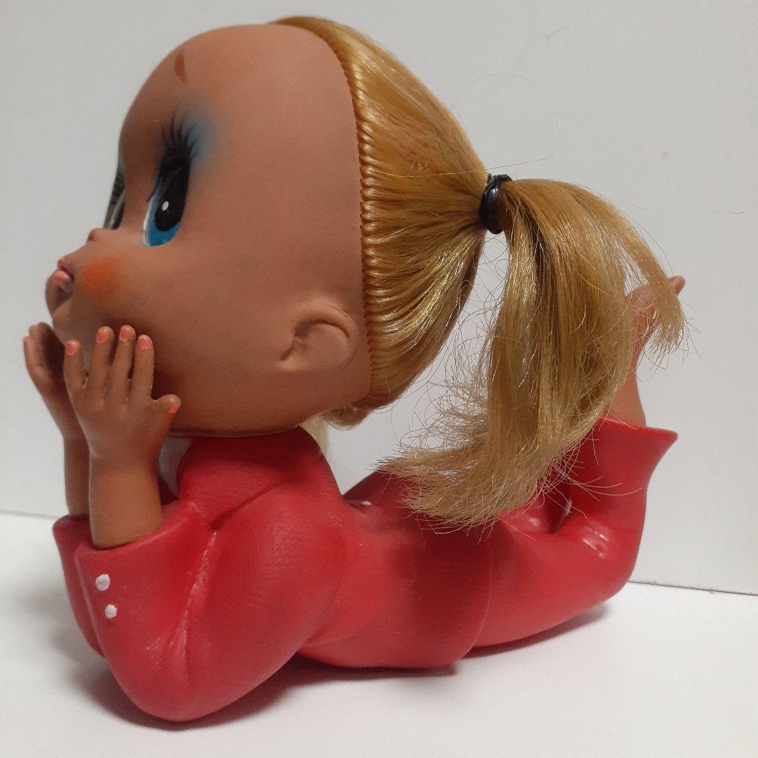 ビンテージ　昭和レトロ　ビンテージドール　女の子ソフビ人形　涙浮かべてる…