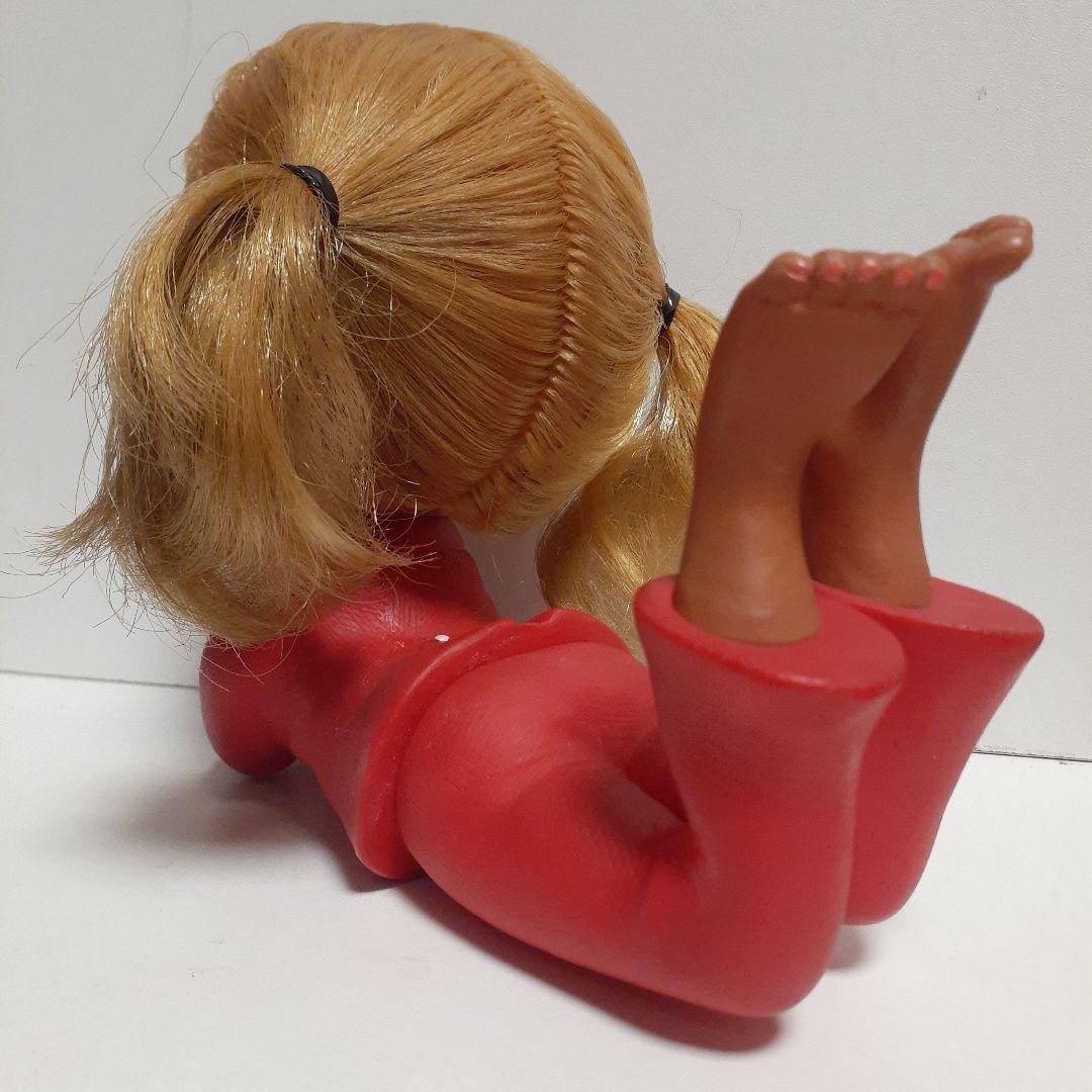 ビンテージ　昭和レトロ　ビンテージドール　女の子ソフビ人形　涙浮かべてる…