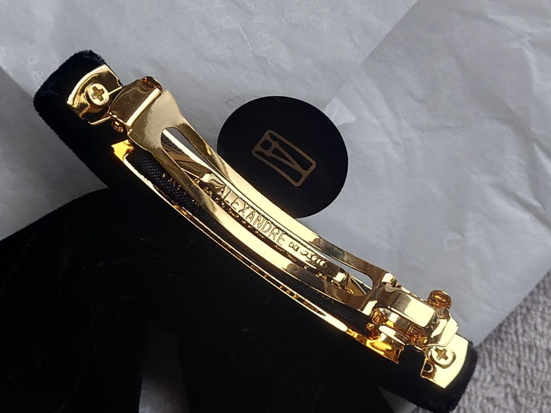 新品アレクサンドルドゥパリALEXANDRE 黒ベロアリボンバレッタ