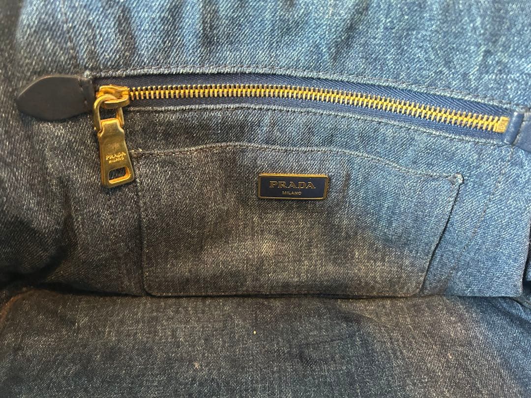 PRADA カナパ デニムトートバッグ