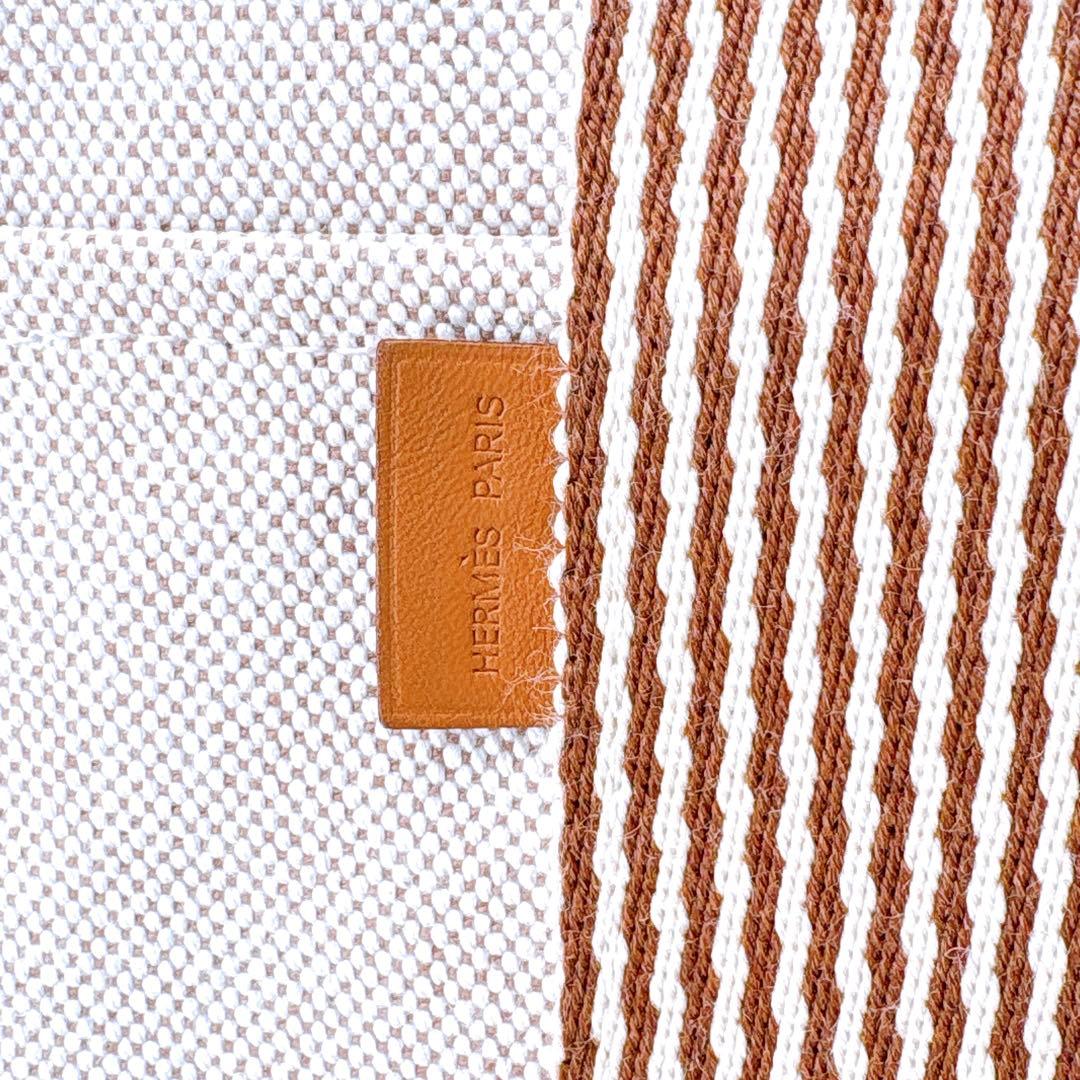 【極美品】エルメス/トートバッグ/ニューフールトゥMM /A4/茶色/キャンバス