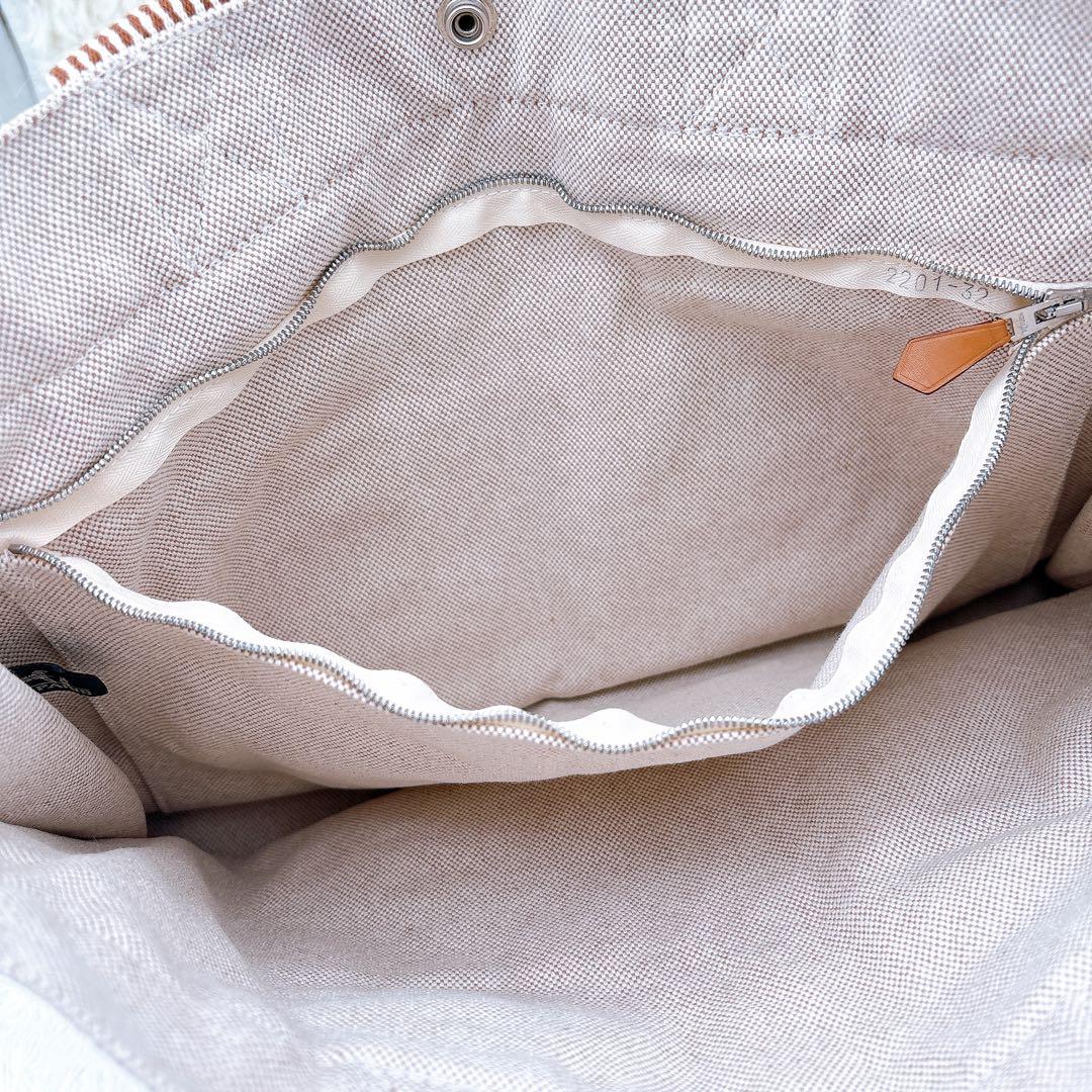 【極美品】エルメス/トートバッグ/ニューフールトゥMM /A4/茶色/キャンバス