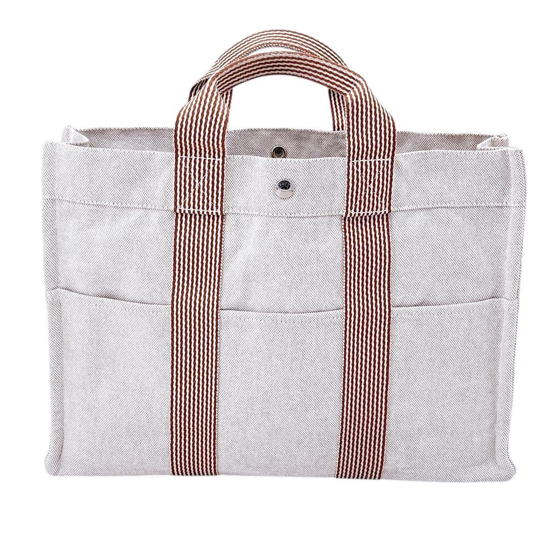 【極美品】エルメス/トートバッグ/ニューフールトゥMM /A4/茶色/キャンバス