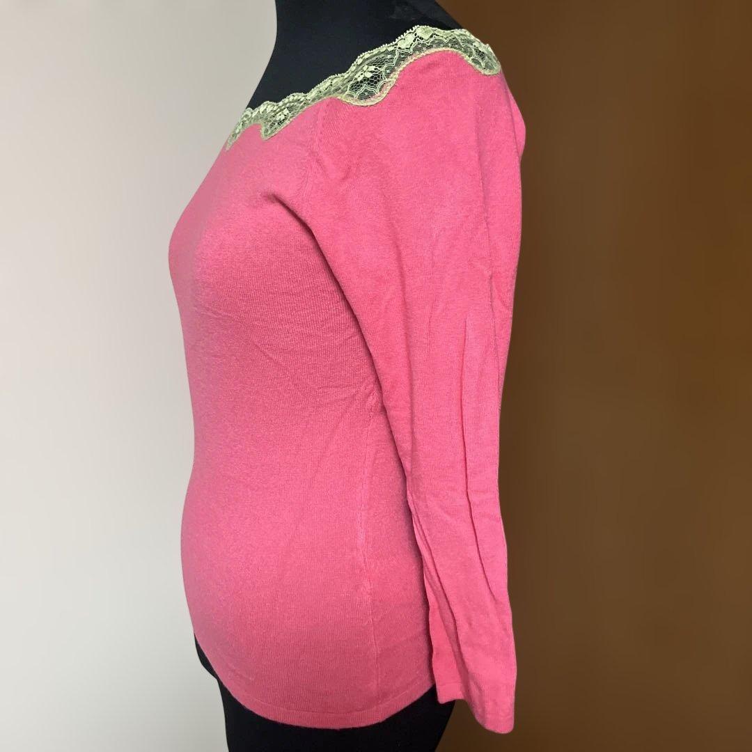 BluGirl Blumarine ピンク 長袖Tシャツ　美品　ラブリーレースM