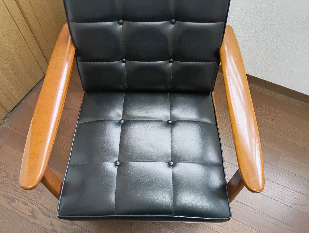 カリモクKチェア 1シーター　ws1150BW 1人掛けソファ 黒　1998年製