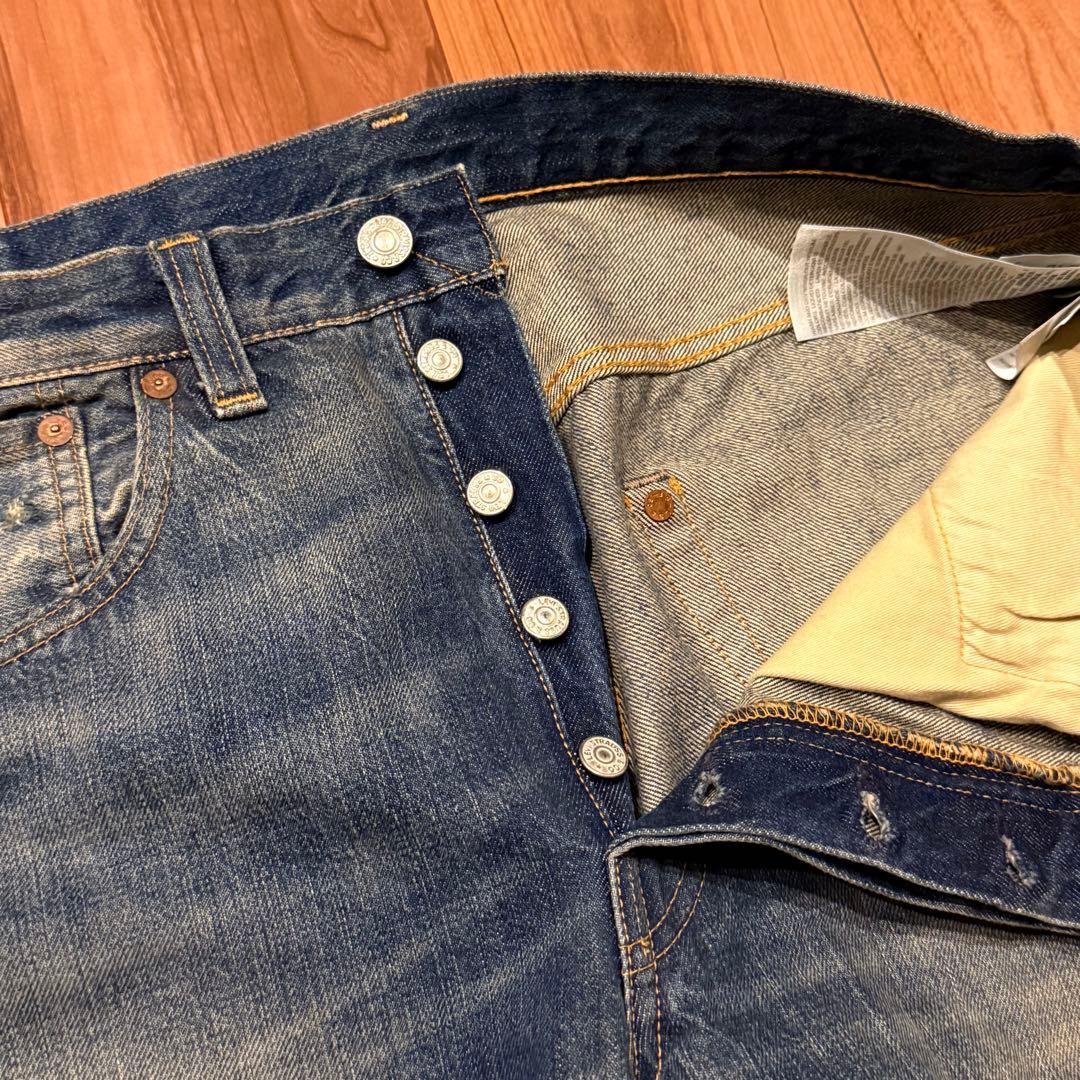 【雰囲気最高！】LEVI‘S 501XX LVC1947 W33鬼ヒゲ！ハチノス