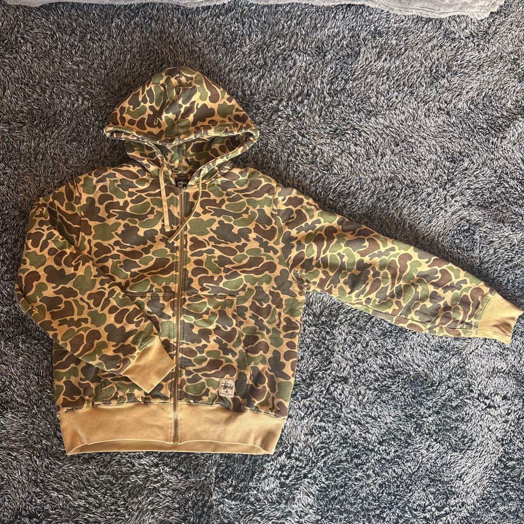 Stussy camo zip up hoodie sサイズ