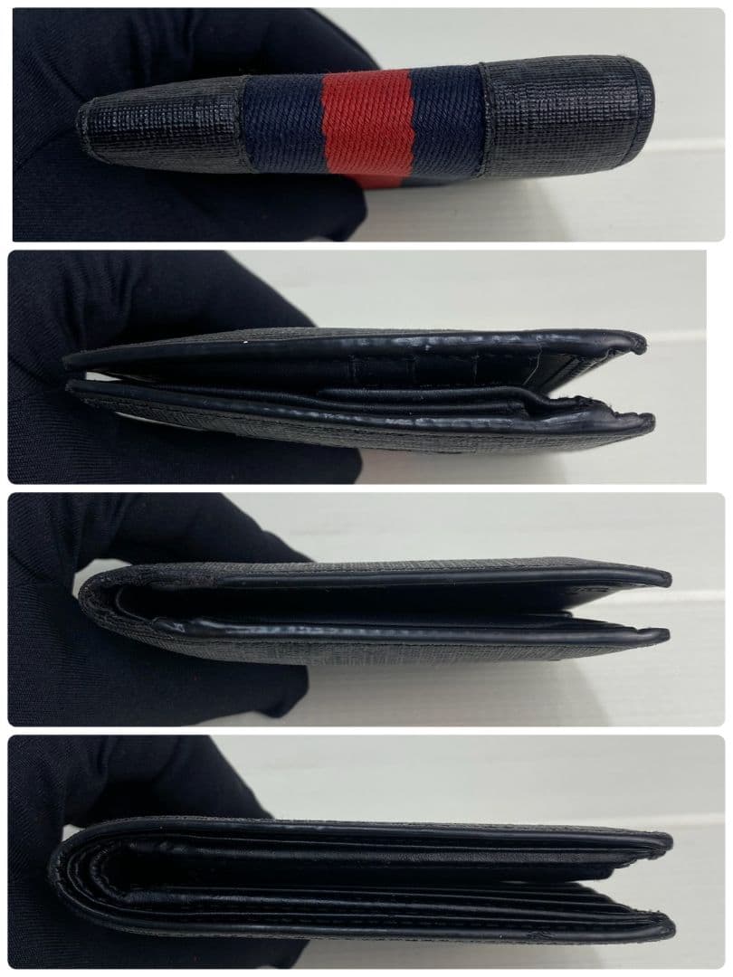 美品✨️GUCCI 二つ折り財布 GGスプリーム シェリーライン ホック