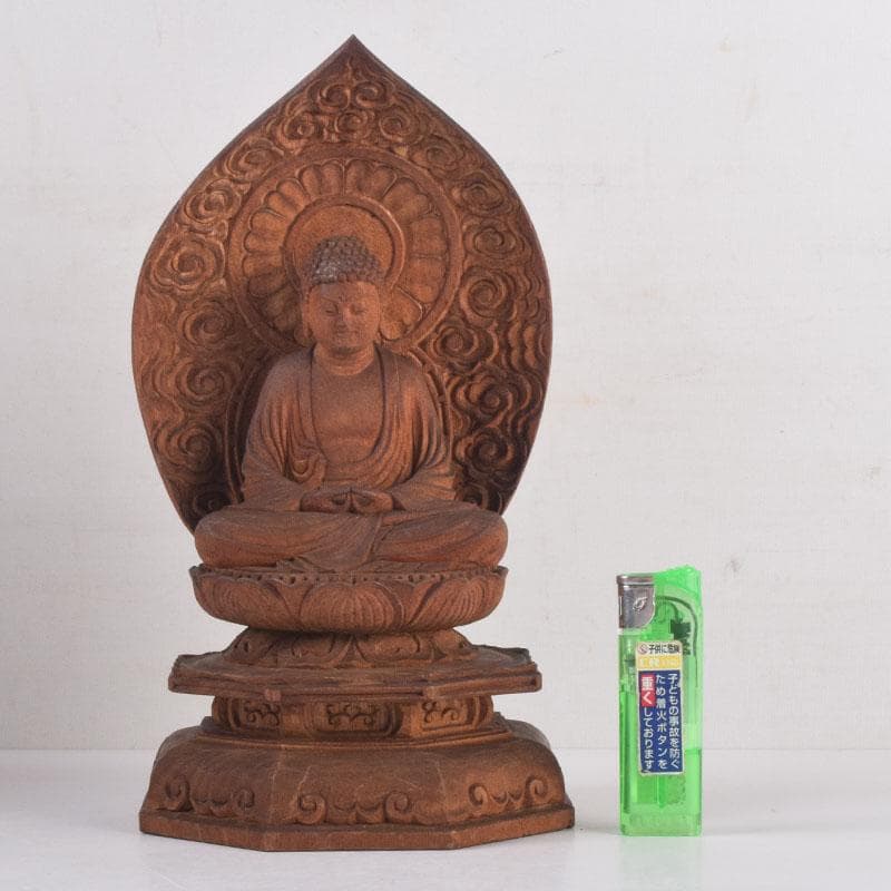 仏教美術　井波彫刻宗家　番匠屋刀　木彫　仏像　共箱　N　8371A