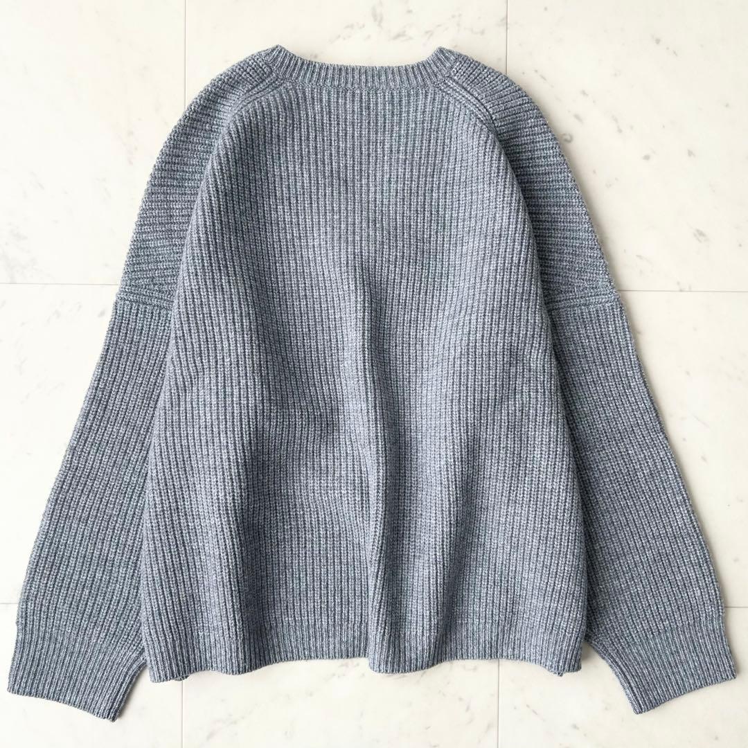 ゆゆ様　美品 Theory セオリー Vネックリブニット カシミヤウール グレー