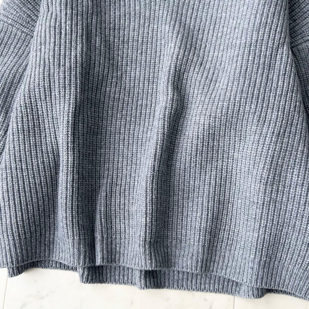 ゆゆ様　美品 Theory セオリー Vネックリブニット カシミヤウール グレー