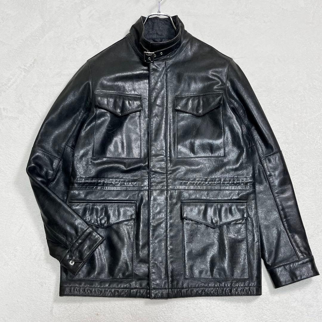 『ユナイテッドアローズ』M65 フィールドジャケット レザー 牛革 ダブルジップ