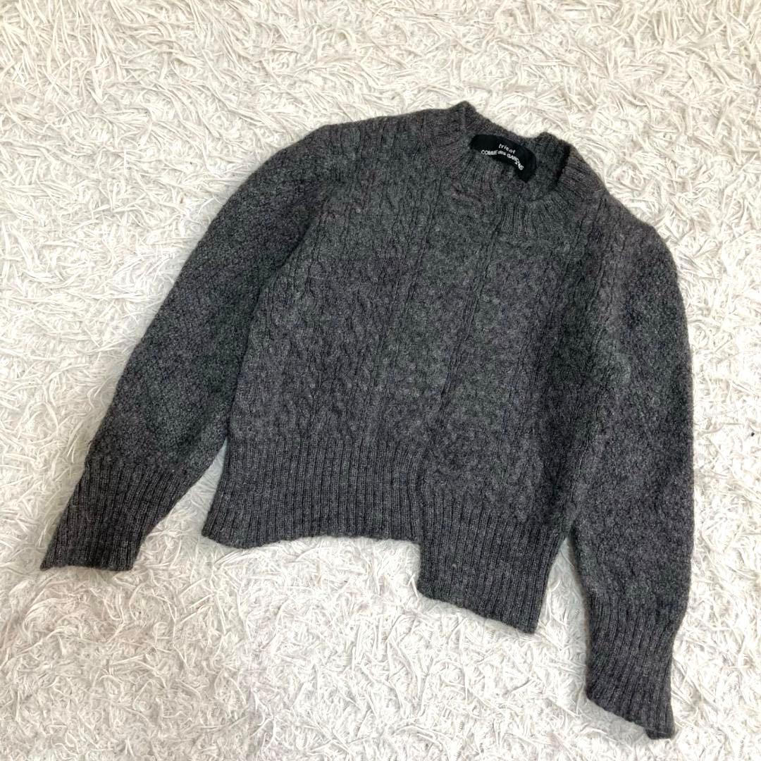 17228✨Y2K トリココムデギャルソン ウール縮絨 アシンメトリー ニット