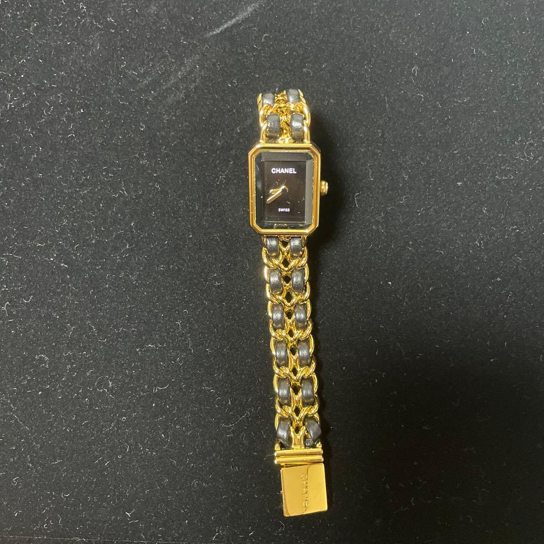 クォーツ 時計 黒/金