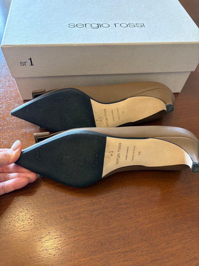 sergio rossi sr1 ブラウン パンプス 35