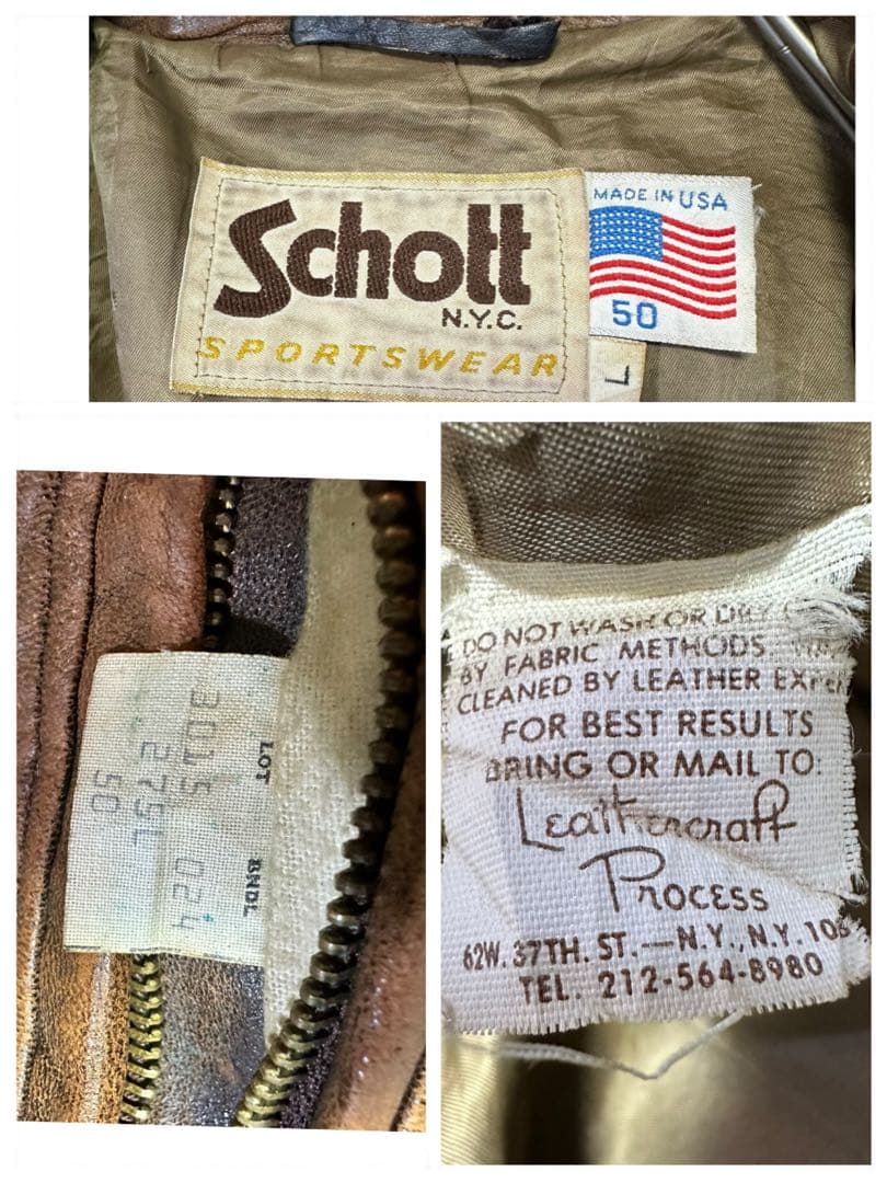 【Schott☆USA製☆A2レザージャケット】本革☆フライトJK 70s80s