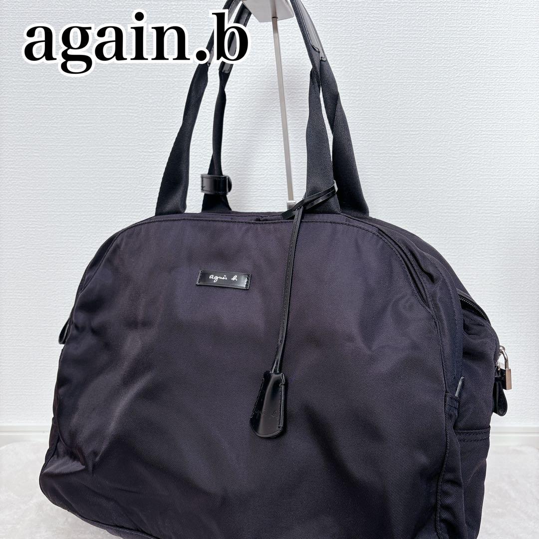 again.b VOYAGE ブラック ボストンバッグ