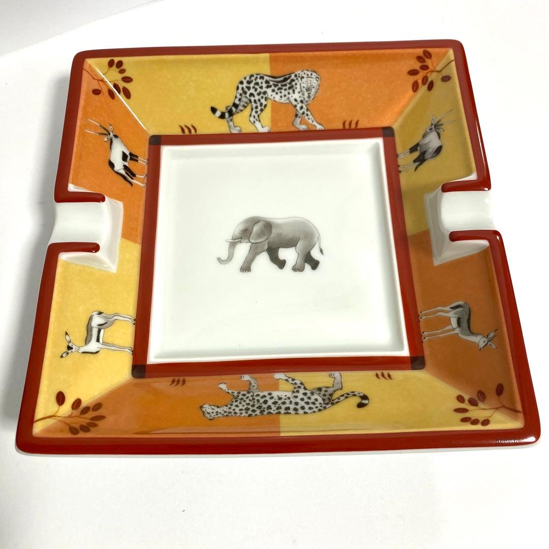 HERMES エルメス 灰皿 アッシュトレイ アフリカ サバンナ 象 チーター