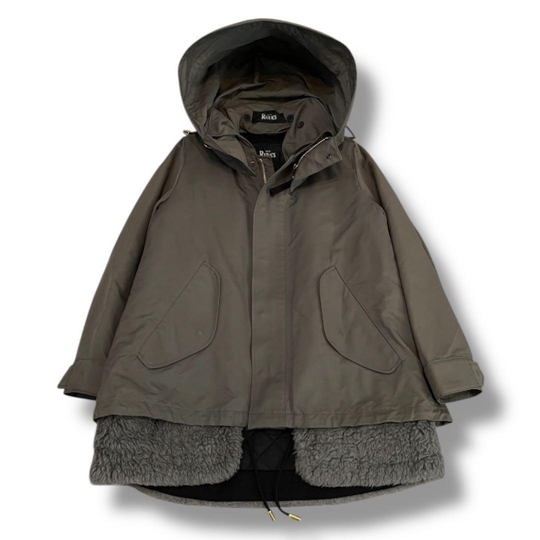 美品✨リラクス ショートモッズコート マウンテンパーカー ボアライナー付 36