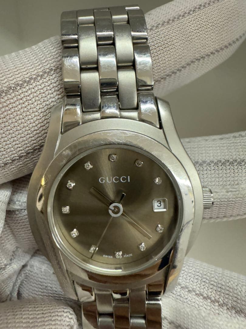 専用　GUCCI クォーツ腕時計 5500Lダイヤ11P　シルバー