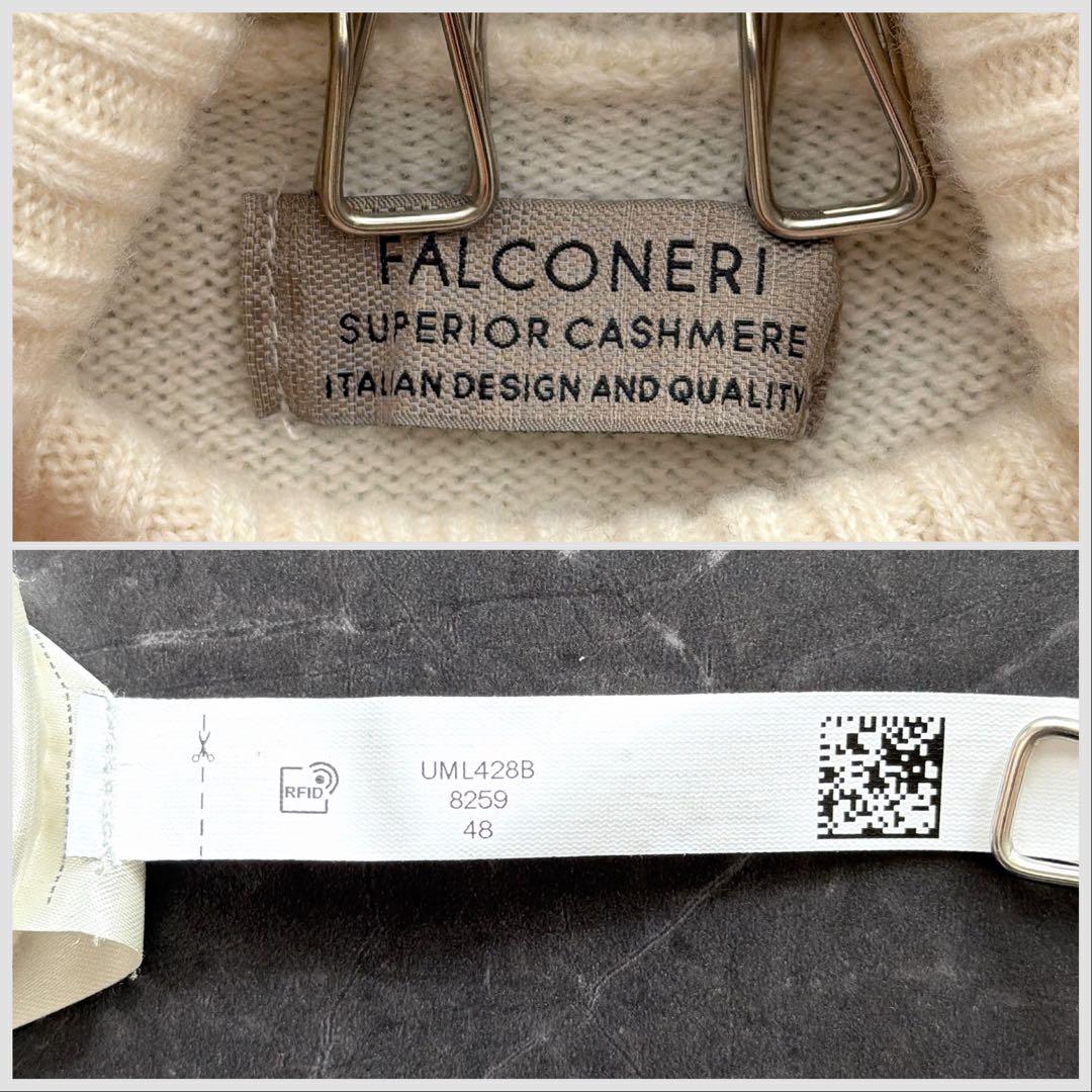 Falconeri カシミヤ100% タートルネックニット メンズM 白