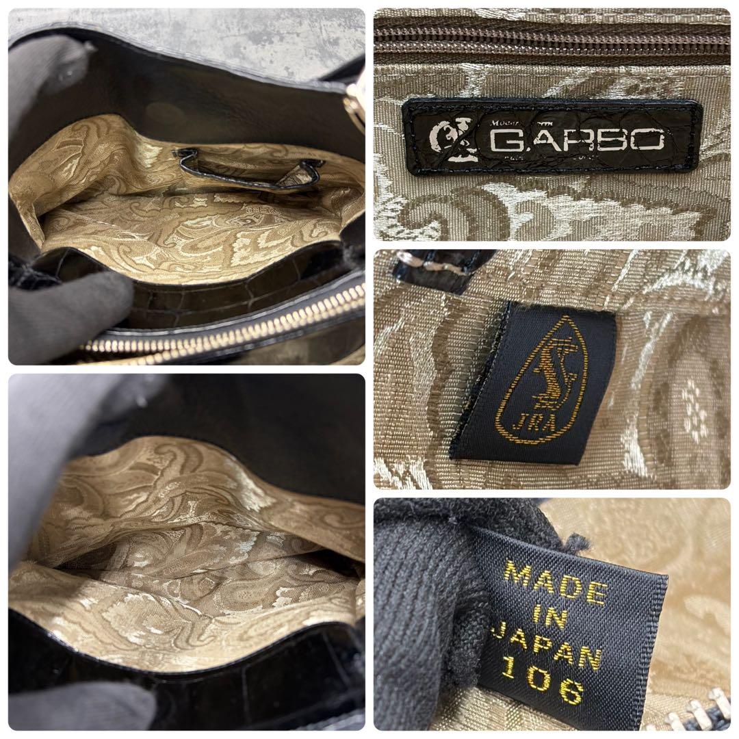 JRA シャイニング クロコダイル トートバッグ 肩掛け メンズ 黒 ペイズリー