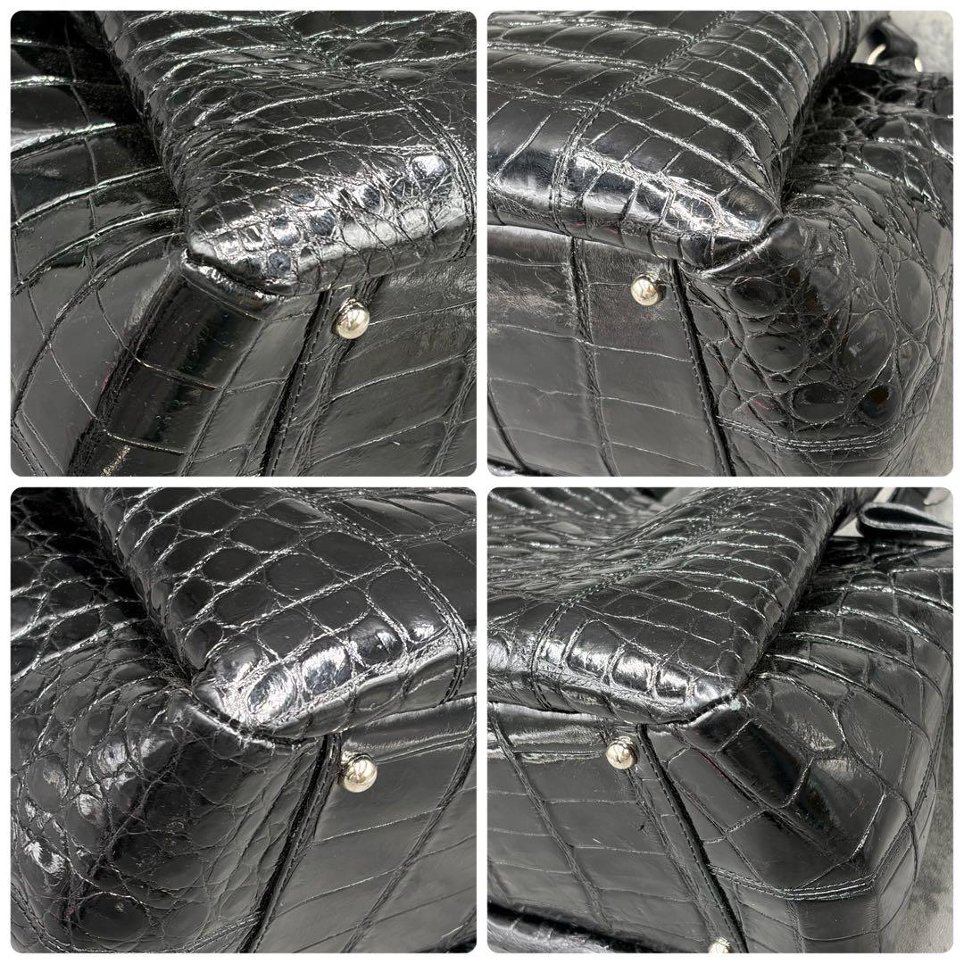 JRA シャイニング クロコダイル トートバッグ 肩掛け メンズ 黒 ペイズリー