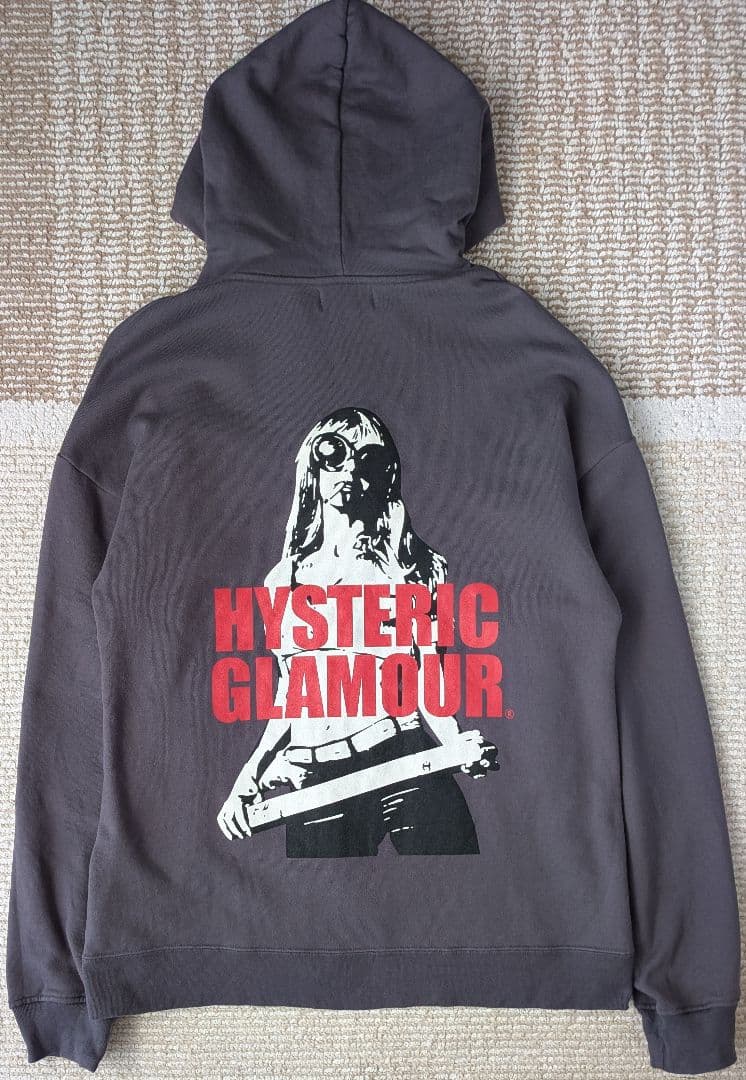 ヒステリックグラマー LIGHT MY FIRE オーバーサイズパーカー グレー